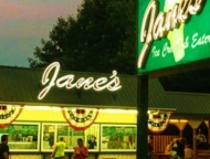 janes ice cream outside of stand