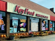 key food milford store exterior with pumpkins for sale
