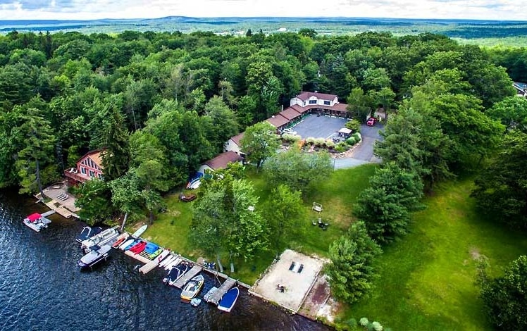 lake harmony inn aerial view of inn over lake harmony