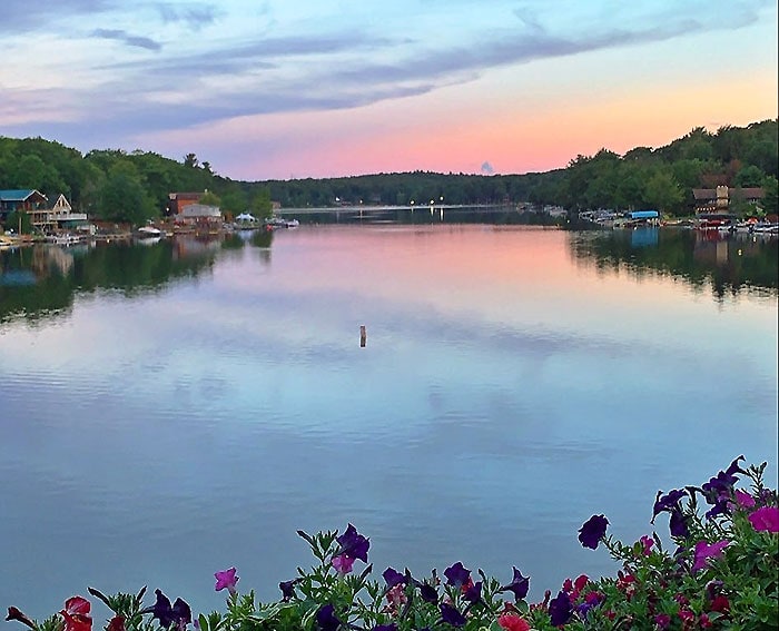 lake harmony inn aerial view of the lake