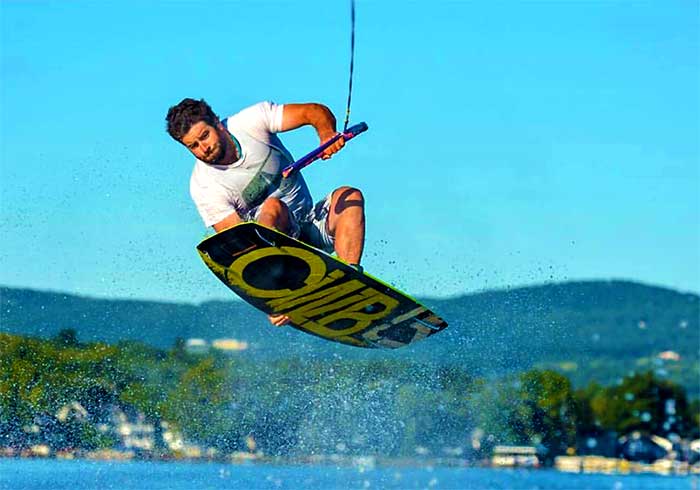 lake harmony watersports man on waterboard