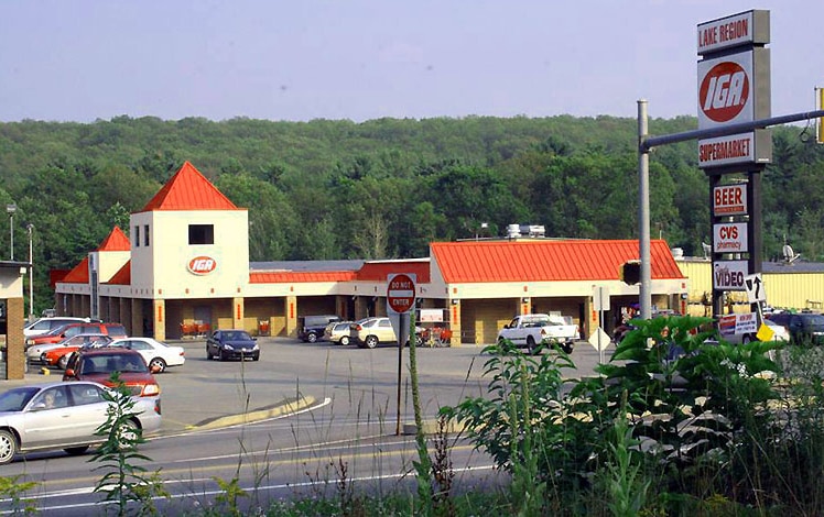 store and parking lot