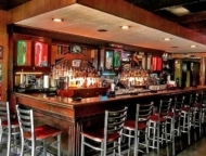Leunes Bar interior, bar and stools