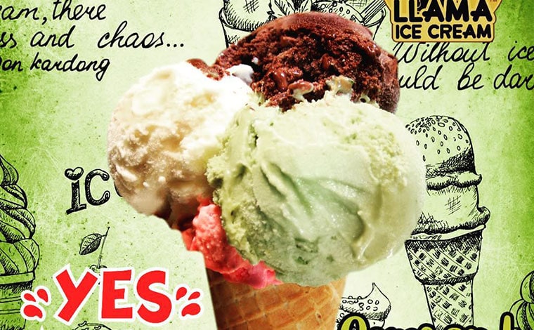 llama-ice-cream-poster-with-flavors