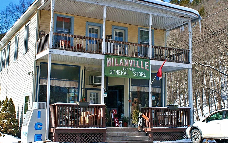 Milanville General Store exterior 1850 clapboard building