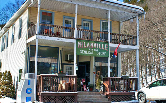 Milanville General Store exterior 1850 clapboard building