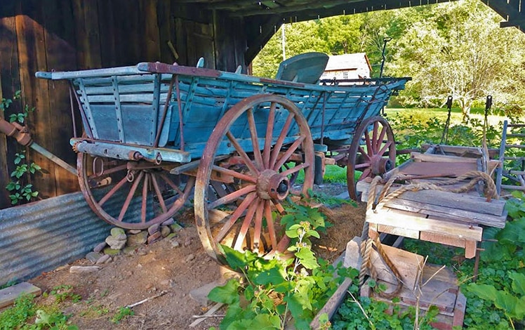 Millbrook village antique horse drawn cart