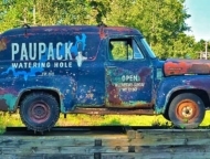 Paupack Watering Hole display vintage truck