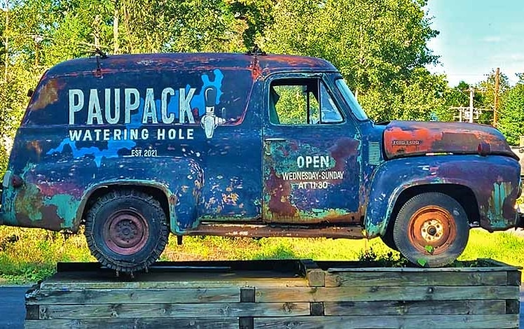 paupack watering hole display vintage truck