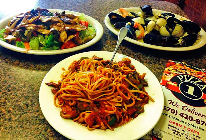 pizza 1 pasta and salad