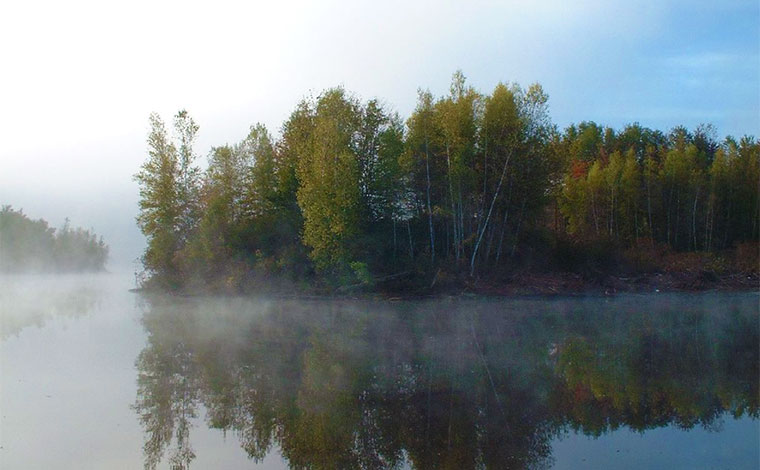 prompton-state-park mist on the lake