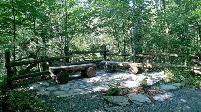 rest area at beginning of trail