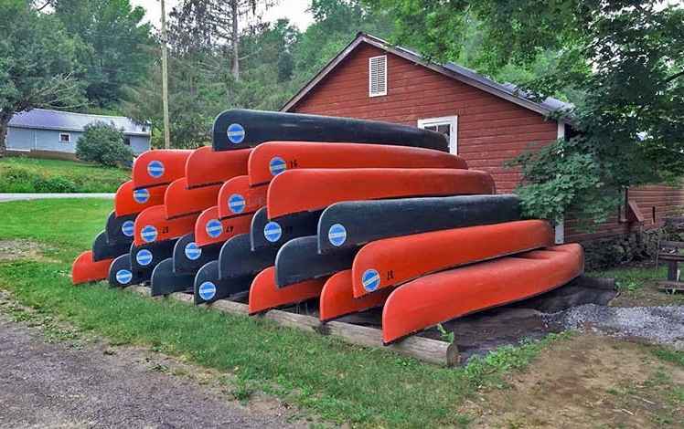 soaring eagle campground stack of canoes