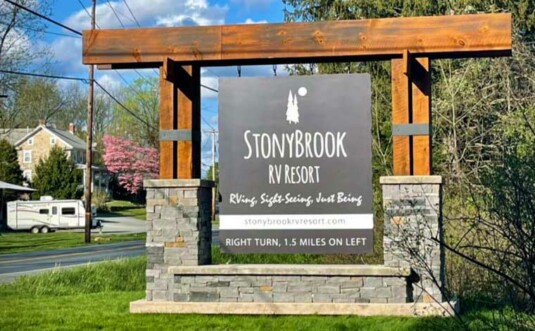stonybrook rv resort road sign