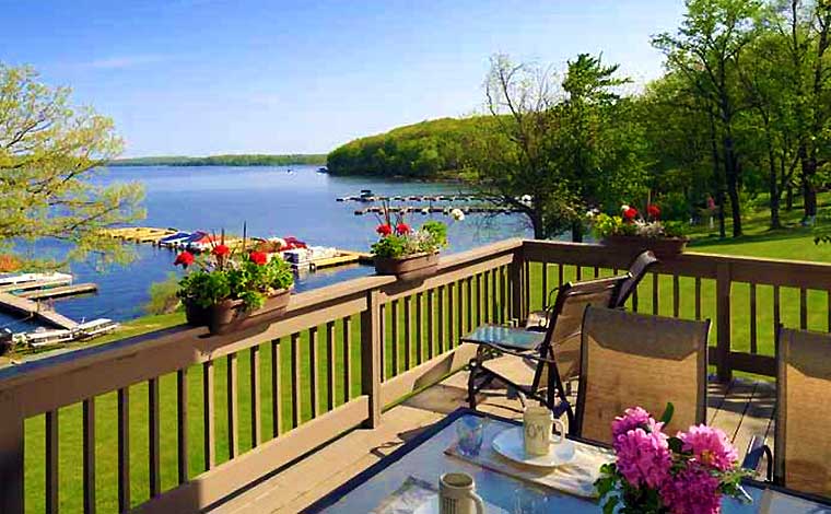 the big house on the lake deck overlooking lake wallenpaupack