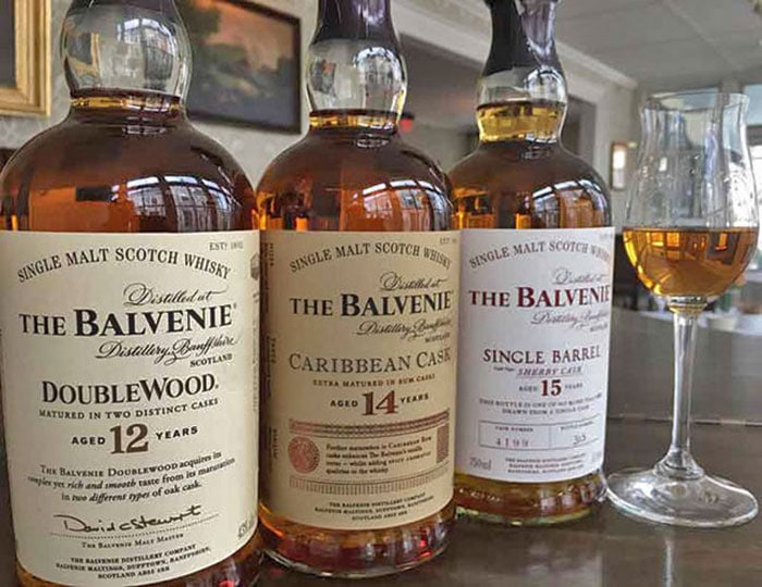 the-delmonico-room-hotel-fauchere-balvenie-bottles of scotch