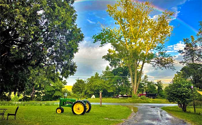 the hempstead farm tractor and rainbow