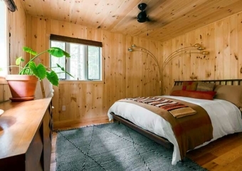 the little A cabin bedroom