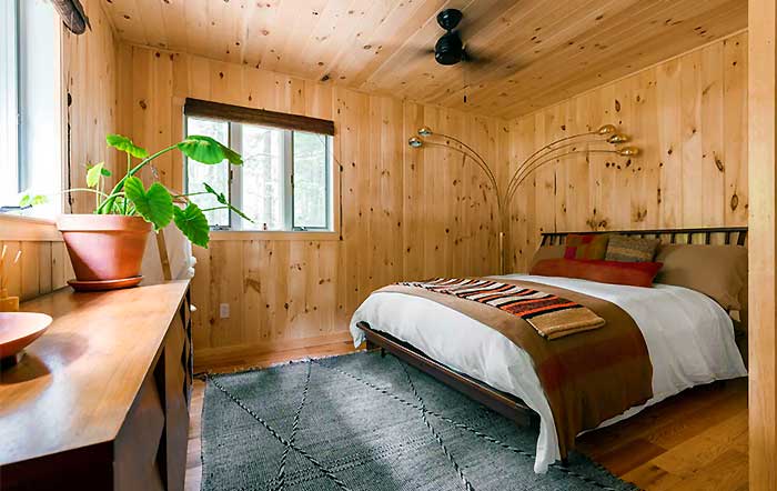 the little A cabin bedroom