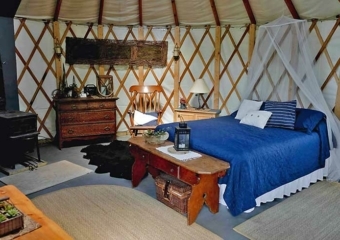 yurt at the farm! bed