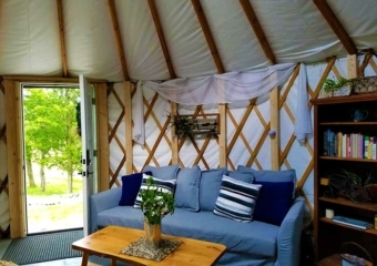 yurt at the farm! sofa