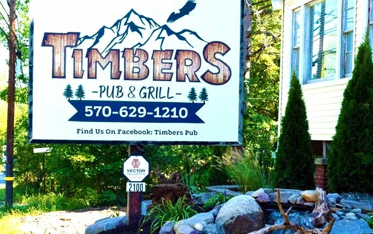 timbers pub and grill exterior sign