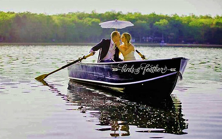 married couple in canoe