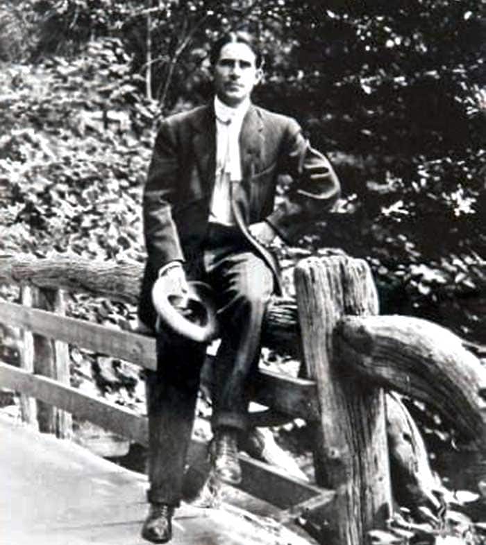 zane grey museum zane posed on a bridge